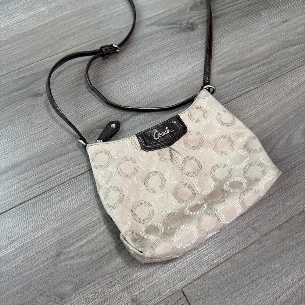 Coach Signature Dotted Op Art convertible crossbody bag